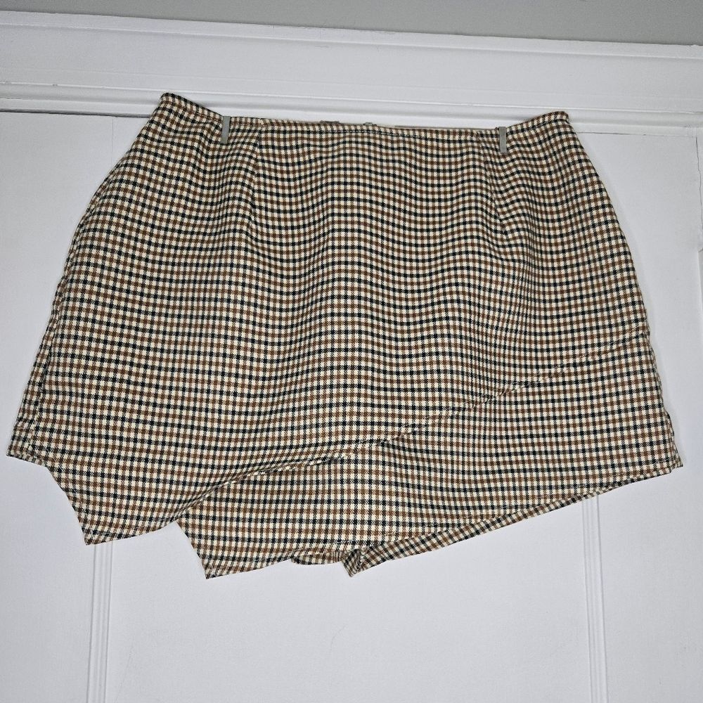 Lulus Patterned Mini Skort Womens Medium Faux Wrap Skirt Shorts
